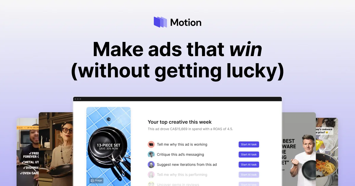 Motion App review hero image showing the AI calendar and task manager interface, a tool for productivity and scheduling.